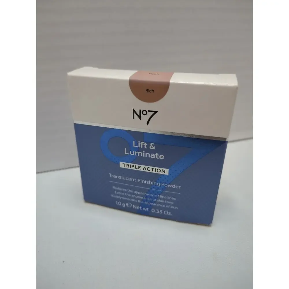 No7 Lift & Luminate Triple Action Translucent‎ Finishing Powder RICH .35 oz New